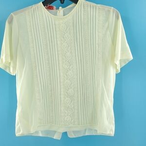 Vintage 60s ivory back button blouse *flawed gem*